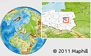 Physical Location Map of Otwock, highlighted country