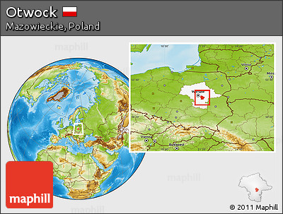 Physical Location Map of Otwock, highlighted parent region
