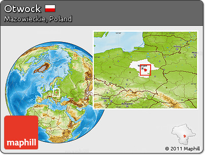 Physical Location Map of Otwock, highlighted parent region