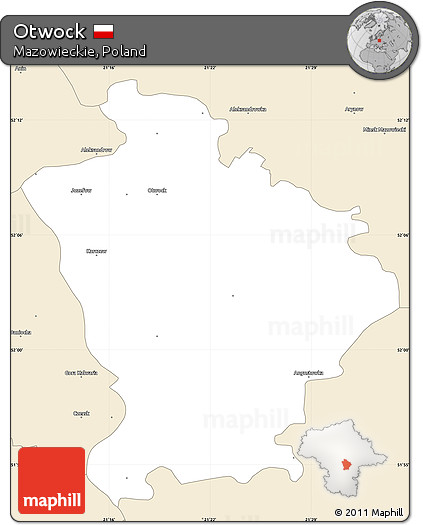 Classic Style Simple Map of Otwock