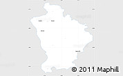 Silver Style Simple Map of Otwock, single color outside