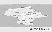 Gray Panoramic Map of Mazowieckie, single color outside