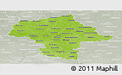 Physical Panoramic Map of Mazowieckie, lighten, semi-desaturated