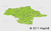 Physical Panoramic Map of Mazowieckie, single color outside