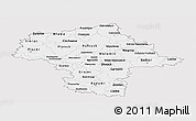 Silver Style Panoramic Map of Mazowieckie, single color outside