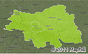 Physical 3D Map of Plock I, darken, semi-desaturated