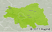 Physical 3D Map of Plock I, lighten, semi-desaturated