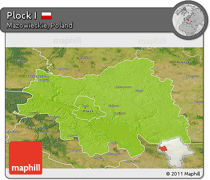 Physical 3D Map of Plock I, satellite outside