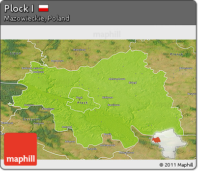 Physical 3D Map of Plock I, satellite outside