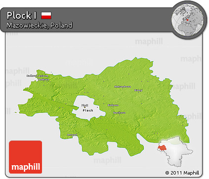 Physical 3D Map of Plock I, single color outside