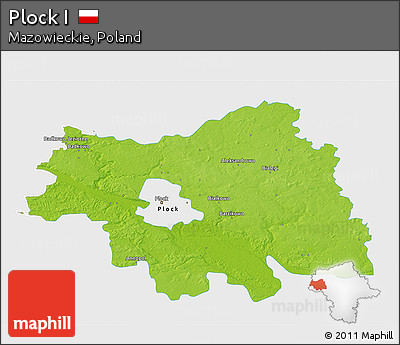 Physical 3D Map of Plock I, single color outside