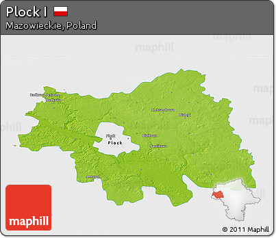 Physical 3D Map of Plock I, single color outside