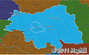 Political 3D Map of Plock I, darken