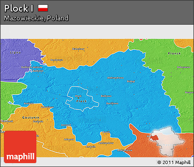 Political 3D Map of Plock I