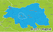 Political 3D Map of Plock I, physical outside