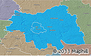 Political 3D Map of Plock I, semi-desaturated