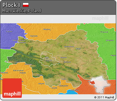 Satellite 3D Map of Plock I, political outside
