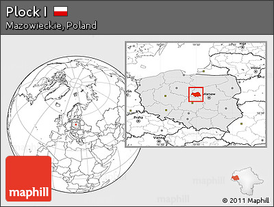 Blank Location Map of Plock I, highlighted country