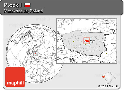 Blank Location Map of Plock I, highlighted country