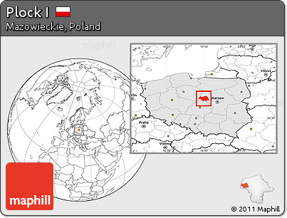 Blank Location Map of Plock I, highlighted country