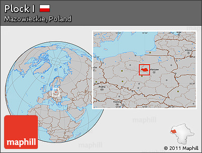 Gray Location Map of Plock I