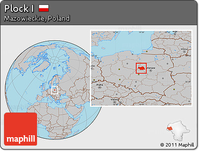 Gray Location Map of Plock I