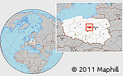 Gray Location Map of Plock I, highlighted country