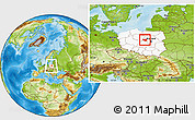 Physical Location Map of Plock I, highlighted country, within the entire country