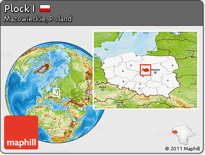 Physical Location Map of Plock I, highlighted country
