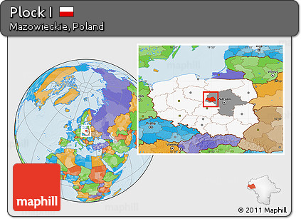 Political Location Map of Plock I, highlighted country, highlighted parent region