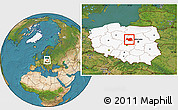 Satellite Location Map of Plock I, highlighted country