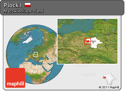Satellite Location Map of Plock I, highlighted parent region