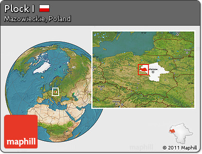 Satellite Location Map of Plock I, highlighted parent region