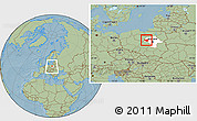 Savanna Style Location Map of Plock I, highlighted parent region, within the entire country, hill shading