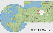 Savanna Style Location Map of Plock I, highlighted parent region