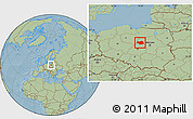 Savanna Style Location Map of Plock I, hill shading