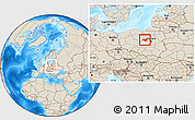 Shaded Relief Location Map of Plock I, within the entire country