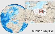 Shaded Relief Location Map of Plock I, highlighted country, highlighted parent region, within the entire country