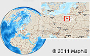 Shaded Relief Location Map of Plock I, highlighted parent region, within the entire country
