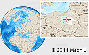 Shaded Relief Location Map of Plock I, highlighted parent region