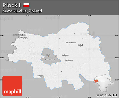 Gray Map of Plock I, single color outside