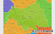Physical Map of Plock I, political outside