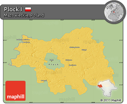 Savanna Style Map of Plock I, single color outside