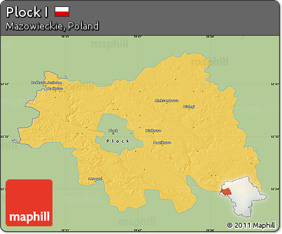 Savanna Style Map of Plock I, single color outside