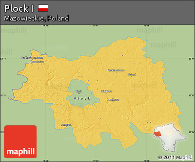Savanna Style Map of Plock I, single color outside