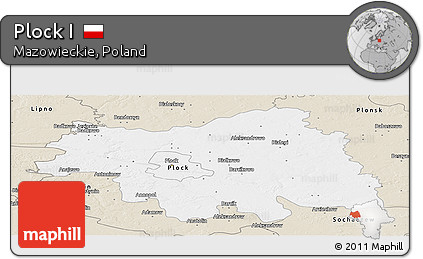 Classic Style Panoramic Map of Plock I