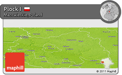 Physical Panoramic Map of Plock I