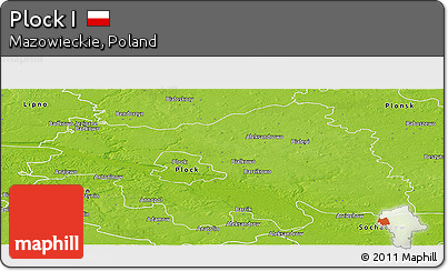 Physical Panoramic Map of Plock I