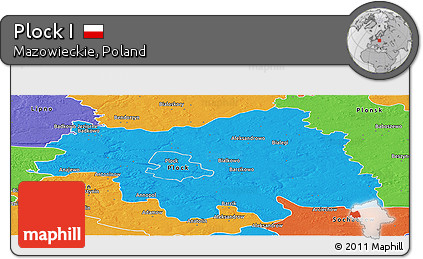 Political Panoramic Map of Plock I