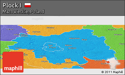 Political Panoramic Map of Plock I